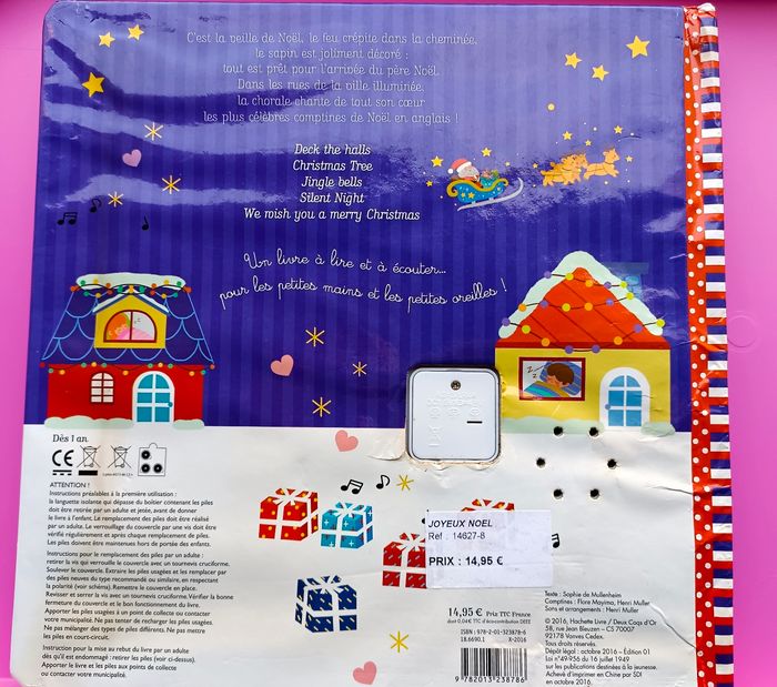 Livre sonore et musical Joyeux Noël 5 comptines en anglais - photo numéro 7