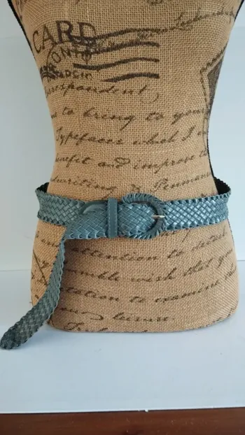 Ceinture croisée grise 100 cm femme