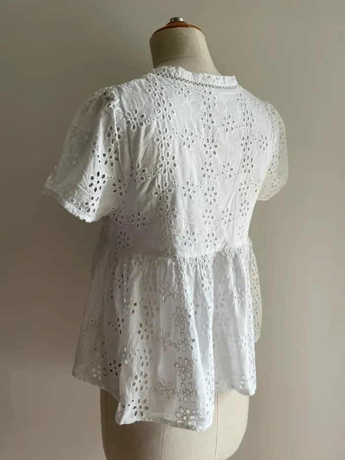 Haut blanc Artlove à broderie anglaise - photo numéro 5