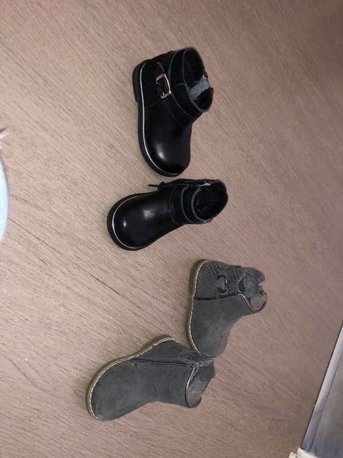 2 paires de bottines fille 20