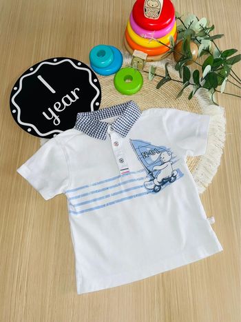 Polo manches courtes noukie’s 12 mois (80cm)