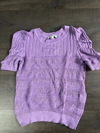 Pull manches courtes Lilas Morgan taille S maille crochet