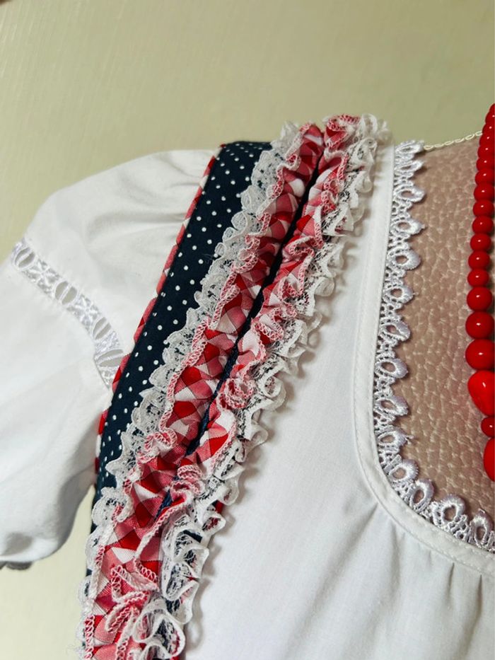 🌷🌿Magnifique robe traditionnelle autrichienne à pois Dirndl cottagecore Austrian polka dots dress🌷🌿 - photo numéro 15