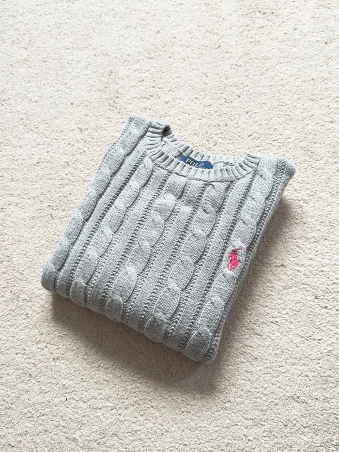 Pull torsadé Ralph Lauren Fille - Gris