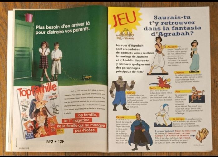 Ancien journal de mickey 

N°2317
Novembre 1996
Avec 4 fiches

+ cadeau : Poster jeu Aladdin 
(⚠️ Le poster est détaché du magazine)

Légères traces d'usure mais bon état 

Cf photos 

Ce magazine comprend les pages suivantes :

- bd Aladdin 
- artic - photo numéro 8