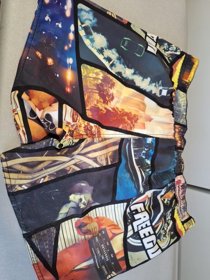 Beau short de bain homme Freegun XL imprimé excellent état - photo numéro 6