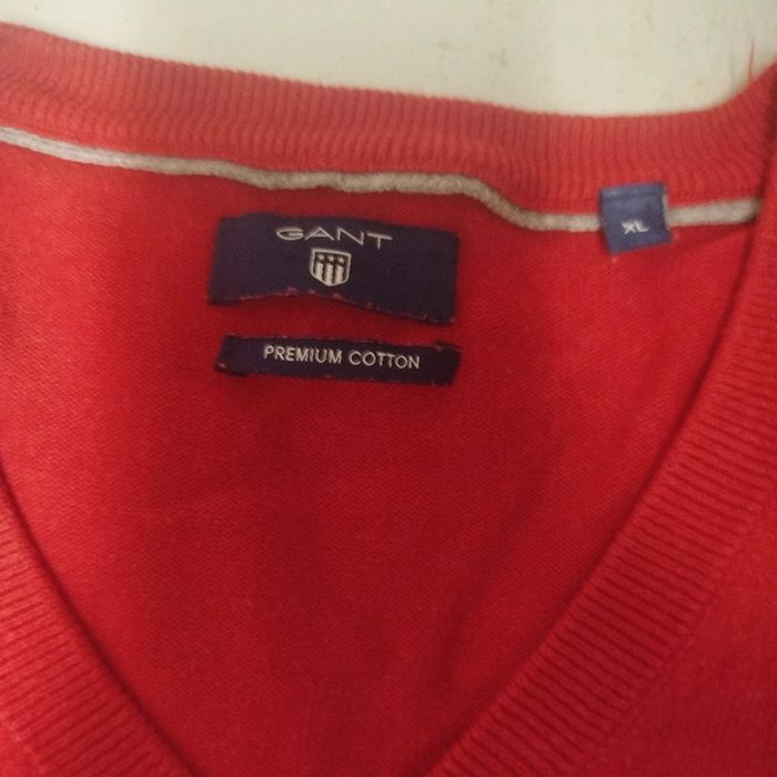 Pull rouge col V homme | Gant | XL - photo numéro 3
