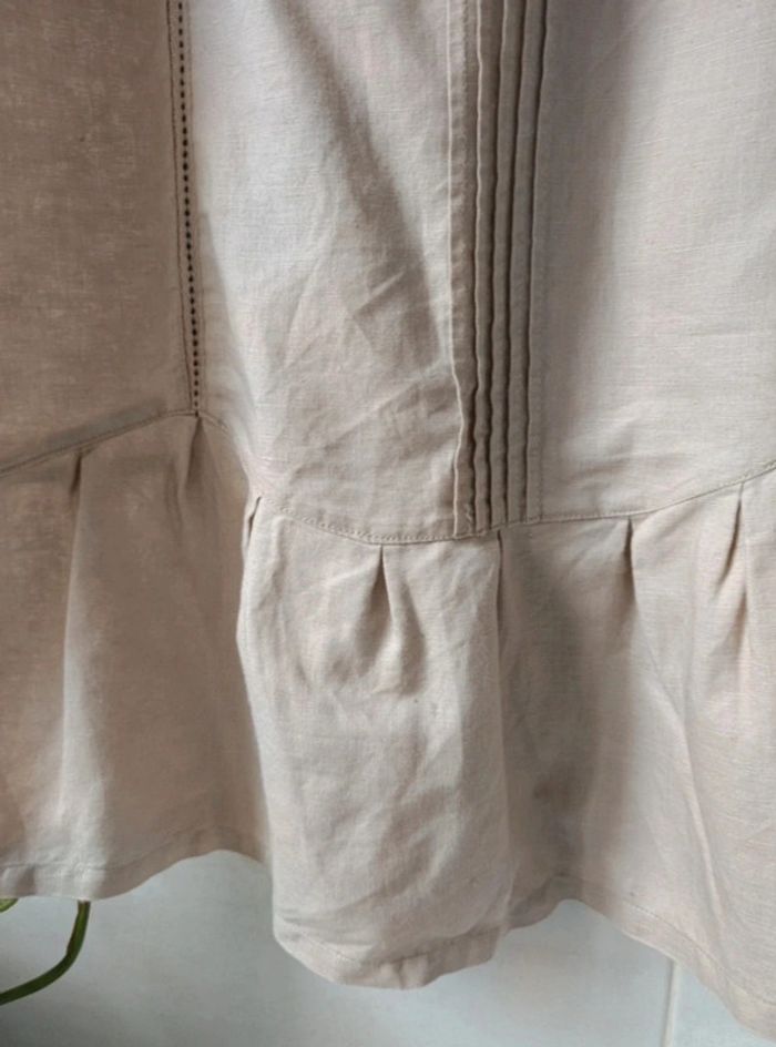 Robe beige lin/coton t.38/40 - photo numéro 2