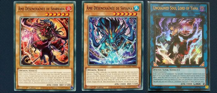 Yu-Gi-Oh ! Lot cartes Yama Ame désenchainée (Unchained)- Ultra Rare 1ère édition - photo numéro 2