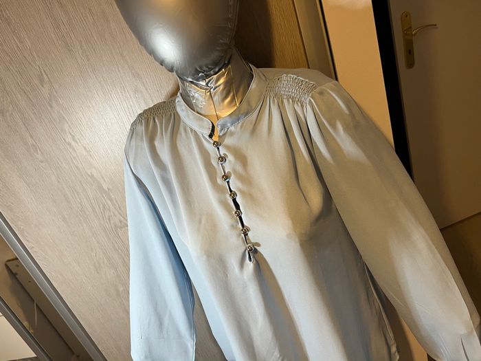 Chemise femme bleu ciel M - photo numéro 3