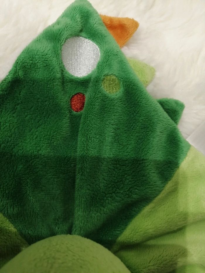 Doudou plat dinosaure dragon vert blanc orange Simba toys Kiabi nicotoy - photo numéro 5
