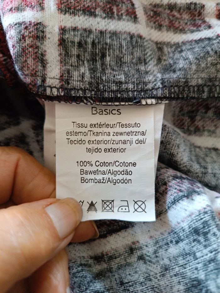 Chemise à carreaux bordeaux Tissaia XXL - photo numéro 5