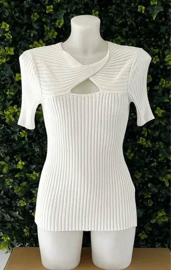 T.shirt/pull blanc Naf Naf pour femme, taille S