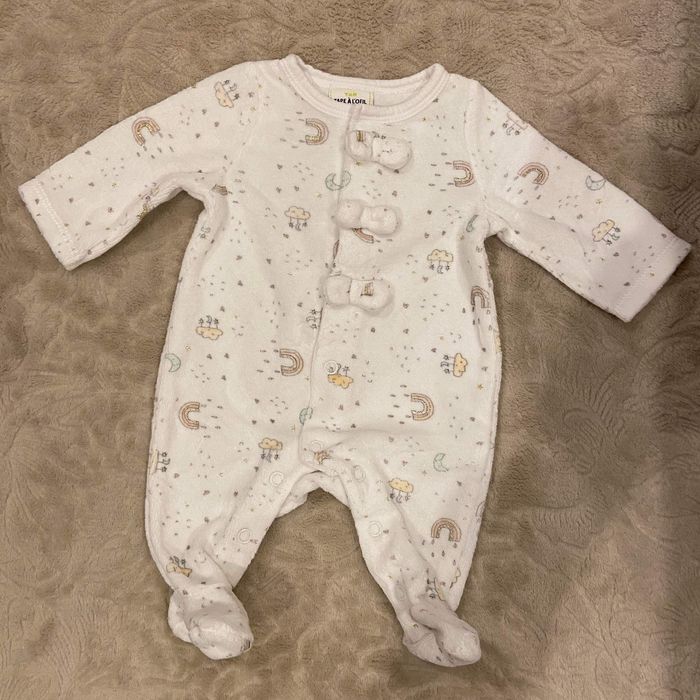 Pyjama en velours, bébé 0 mois.