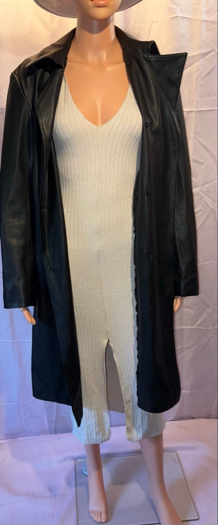 Manteau Long Noir Sinéquanone - Style Trench Coat Élégant ! - photo numéro 4