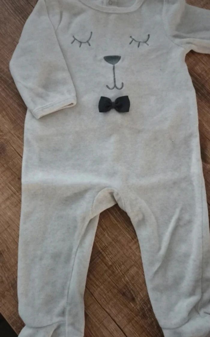 Lot de 2 pyjamas velour 6 mois - photo numéro 3