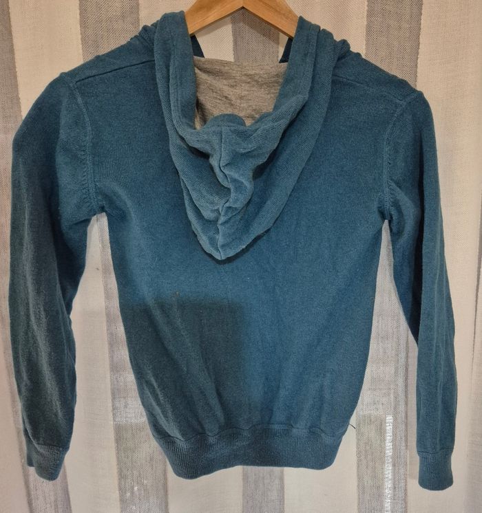 Pull à capuche Okaidi bleu canard - photo numéro 2