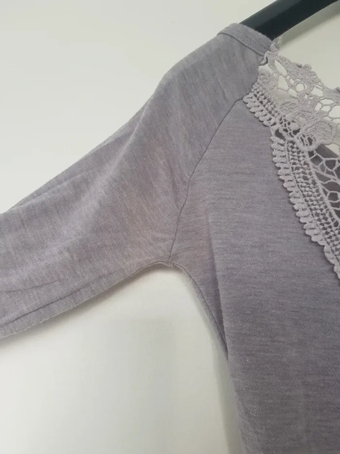 T shirt Élégant Gris Femme Taille M - photo numéro 5