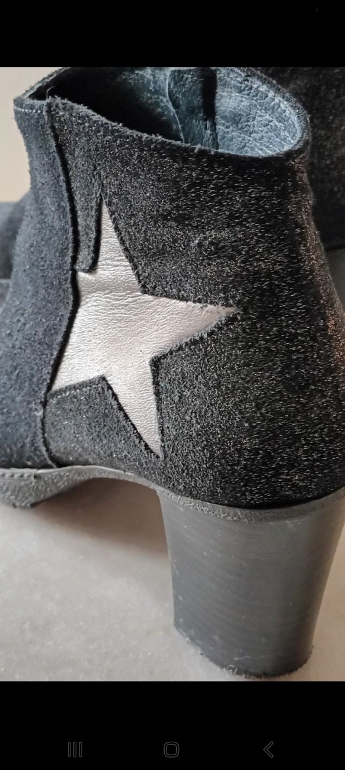 Bottines noires cuir nubuck Requins - photo numéro 3