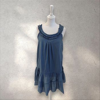 Tunique sans manche bleu marine 100 % coton taille M