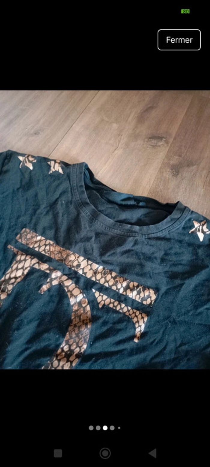 Distinct by Rohff 🔥 t-shirt homme urban taille XXL modèle noir étoile effet peau de serpent - photo numéro 3