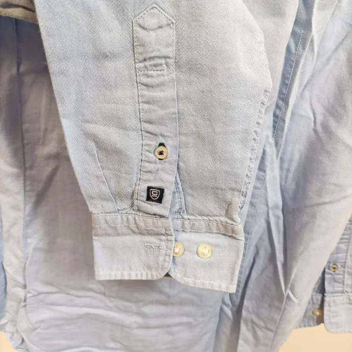 Chemise bleu clair Cambridge manches longues – 100 % coton – taille L A013 - photo numéro 15