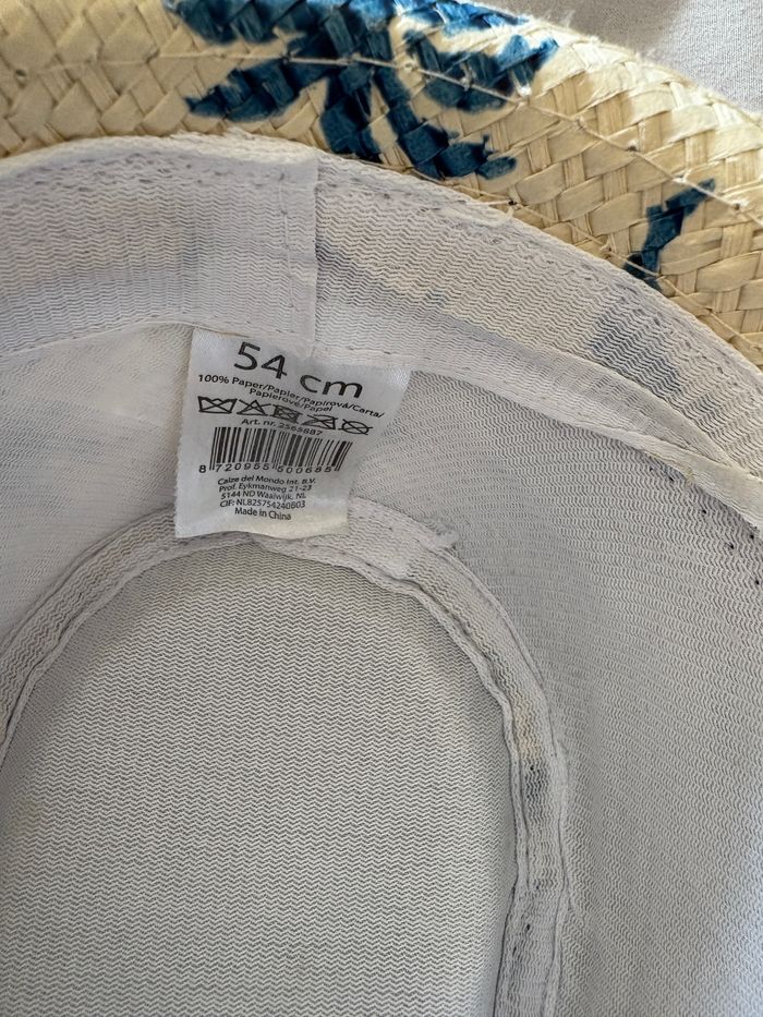 Chapeau type paille motifs palmier 54 cm - photo numéro 4