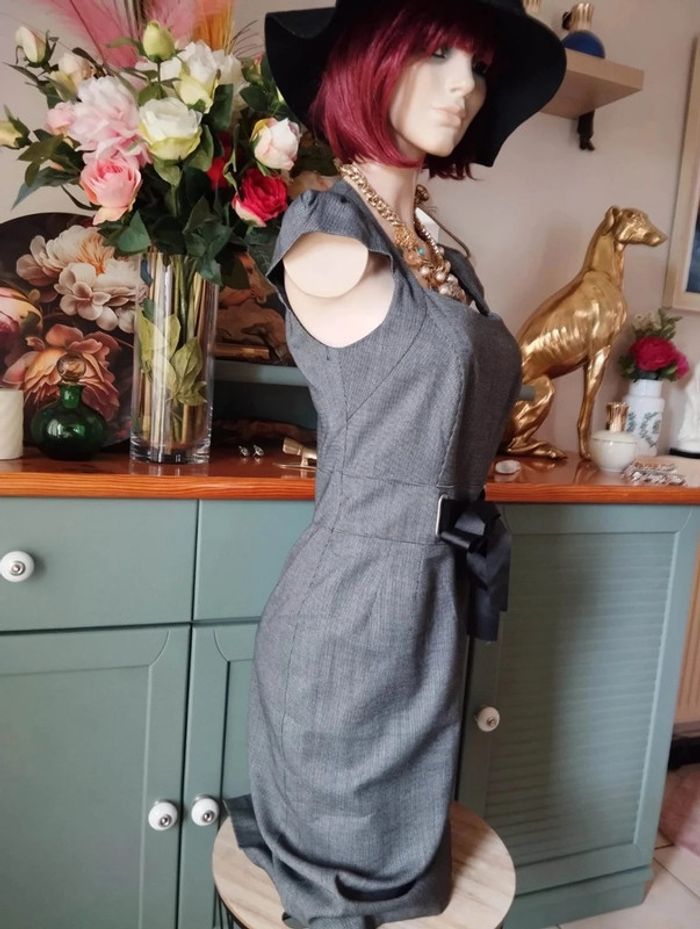 🌹Robe Graphique Vichy & Ruban Satin Caroll T36/38🌹 - photo numéro 10