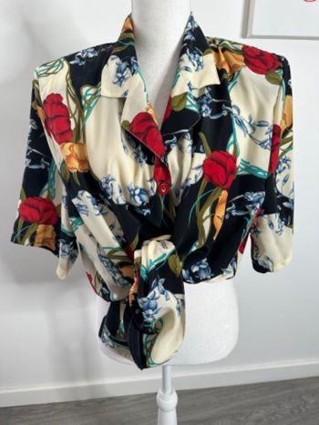 Chemisier à fleurs oversize multicolore Claudia Vintage T44 XXL