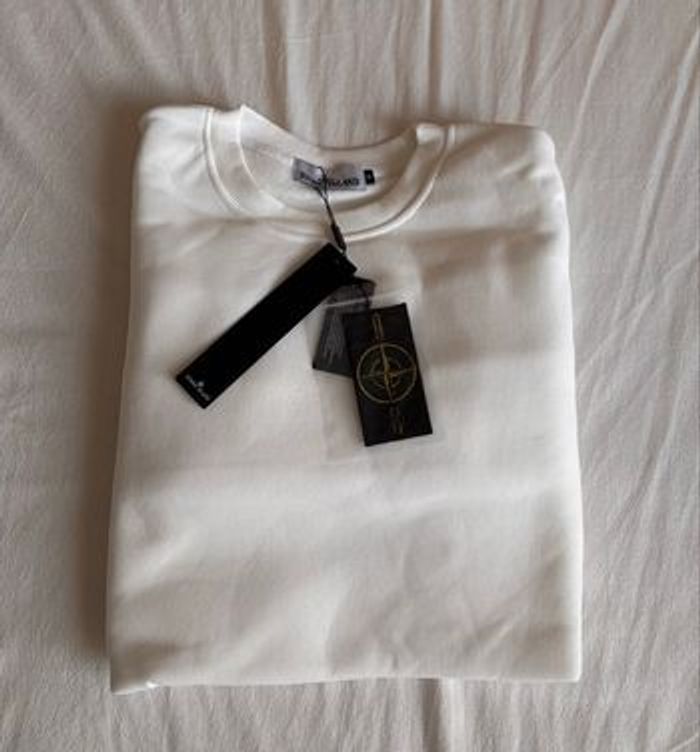 Pull stone island blanc taille M neuf 