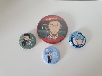 lot de 4 pin's kuruko basket Junpei Hyuga, tetsuya