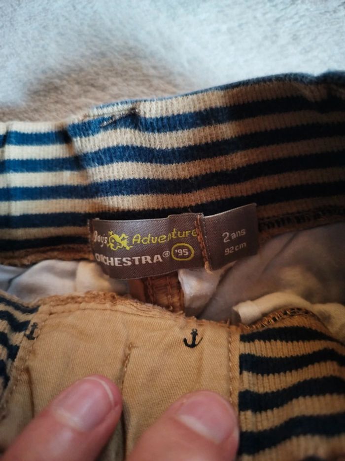 Short beige thème marin orchestra taille 2 ans - photo numéro 2