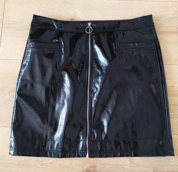 Jupe femme trapèze simili cuir vinyl noire taille 42 MsMode