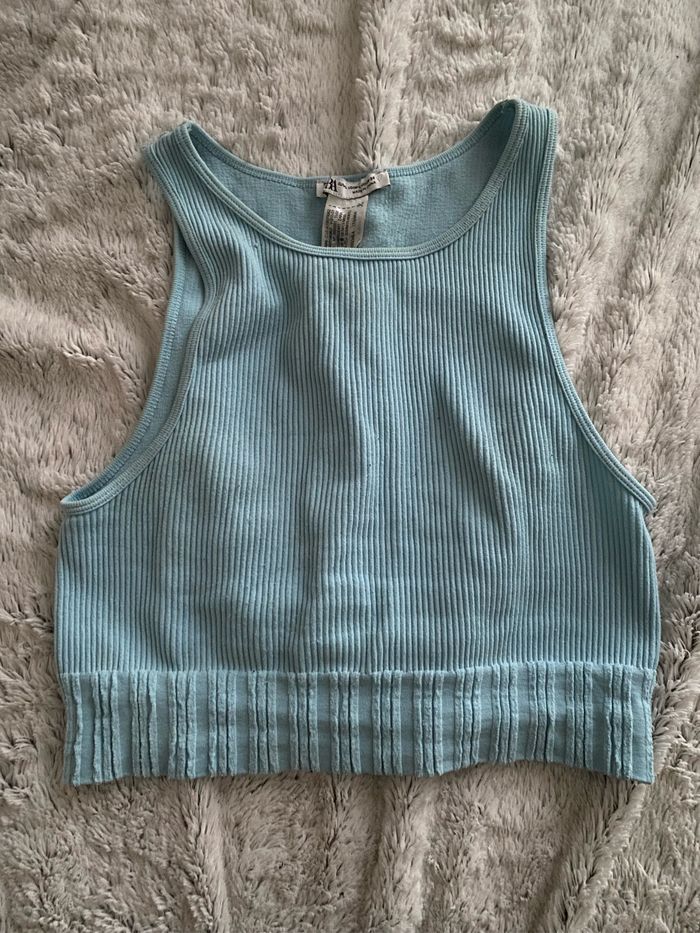 Tops bleu ciel zara Achat occasion Tops courts (femme) Zara