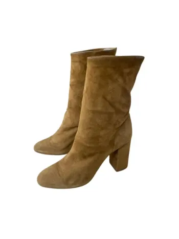 Bottines à talon en daim beige Aquazzura modèle Boogie taille 37