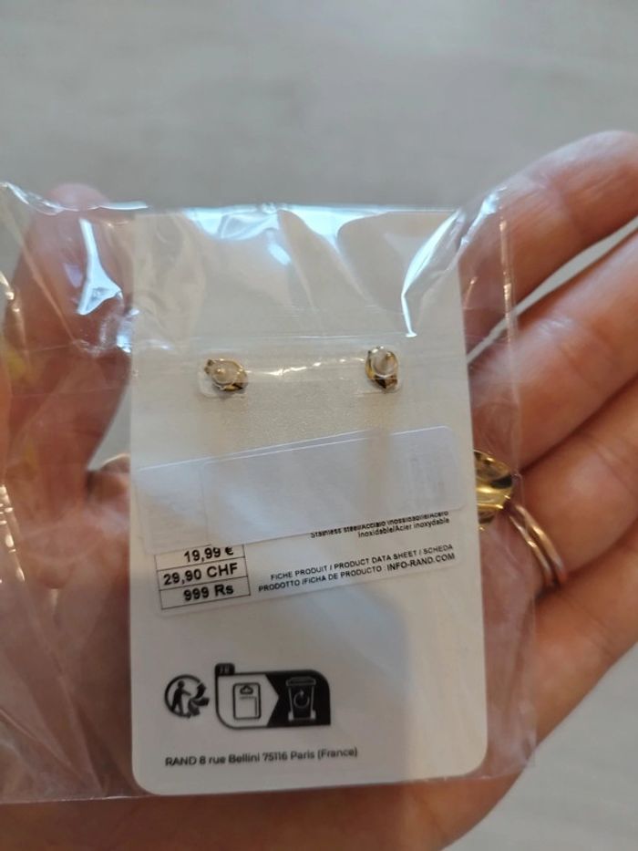 Superbes boucles d'oreilles neuves Promod acier inoxydable - photo numéro 3