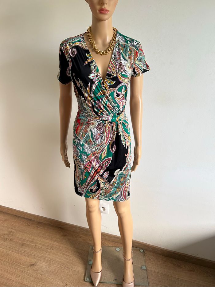 Robe imprimée à manches courtes Morgan taille 42 comme neuve - photo numéro 3