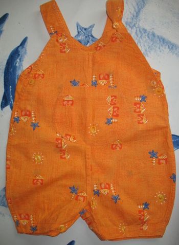 SALOPETTE COURTE ORANGE BÉBÉ FILLE "MARÈSE" - 6 MOIS - n°01