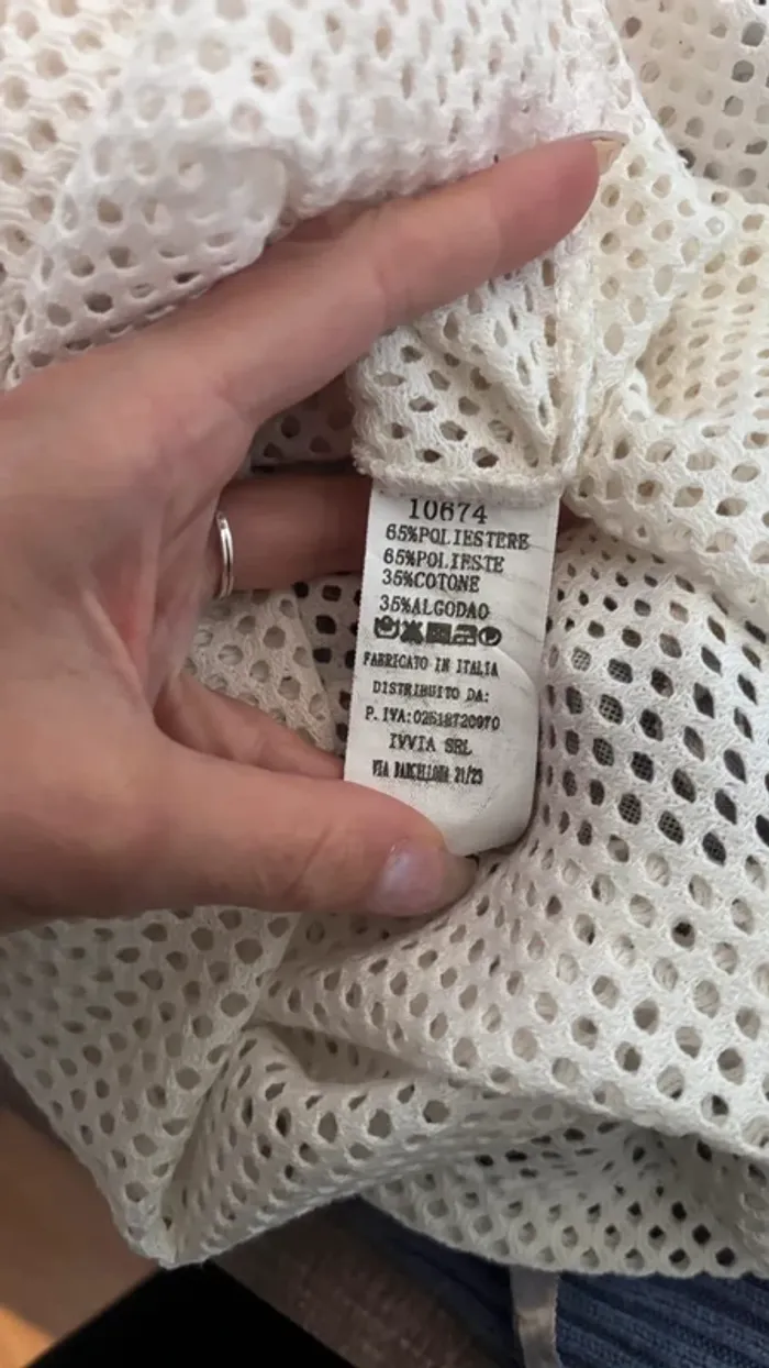 🌸Tunique blanche col v tricoté cotelé taille unique - photo numéro 7