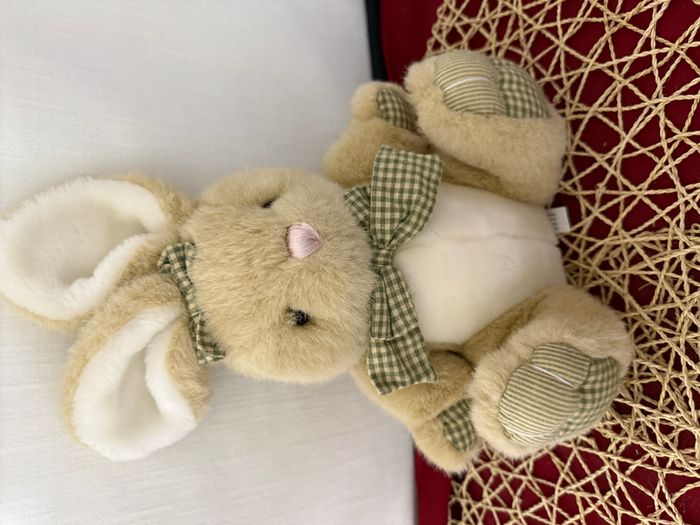 Peluche lapin flo vichy vert - photo numéro 4
