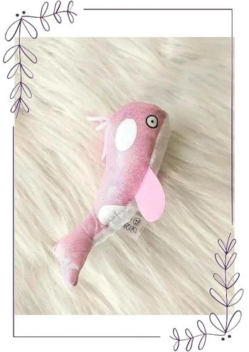 Petite peluche baleine rose à paillettes