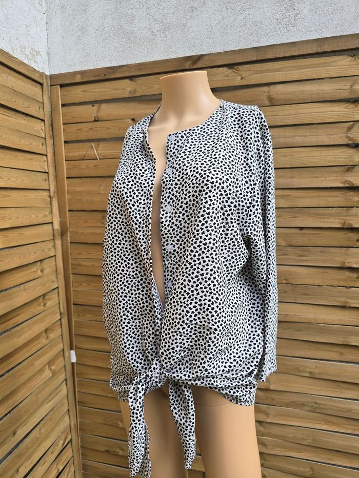 Chemisier imprimé 🍒vintage 80 made in englend🍒taille 42 - photo numéro 2