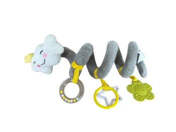 Peluche spirale d'activités en forme de nuage "Essen'Ciel" - Blanc/Gris