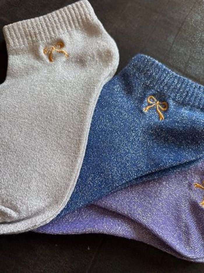 Chaussettes courtes paillettes lot de 3 - photo numéro 3