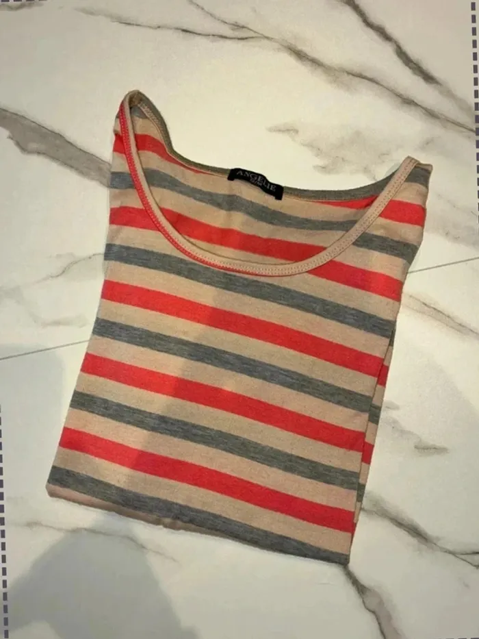 T-shirt manches longues rayé - Angelie - Taille S/M