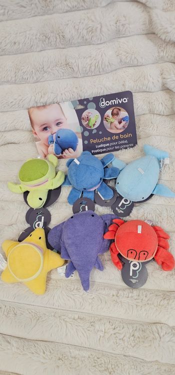 Lot de 6 peluches de bain Domiva Neufs