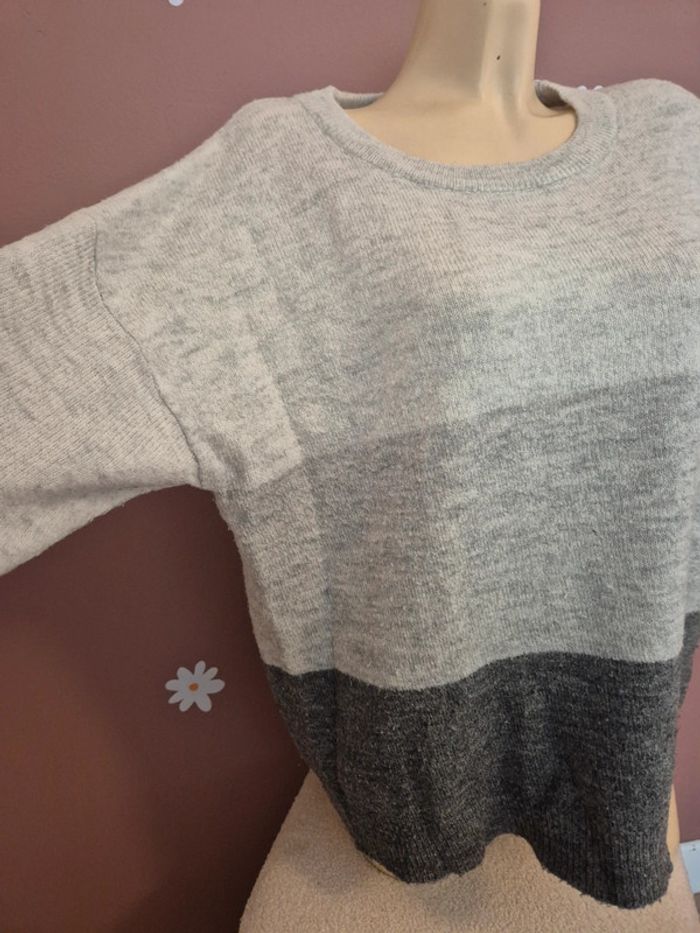 Pull tricolore gris JDY L - photo numéro 2