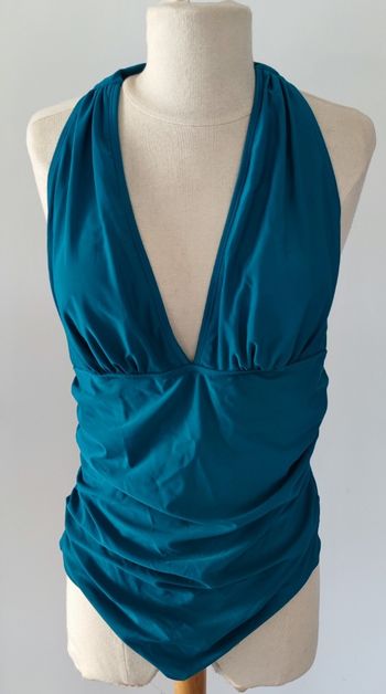 Maillot de bain 1 pièce à col licou marque Cupshe taille XL couleur bleu turquoise pour femme