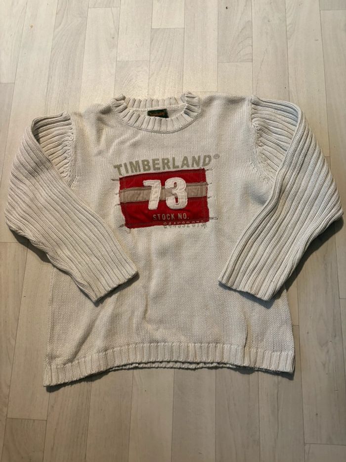 Pull timberland 10 ans blanc cassé très bon état