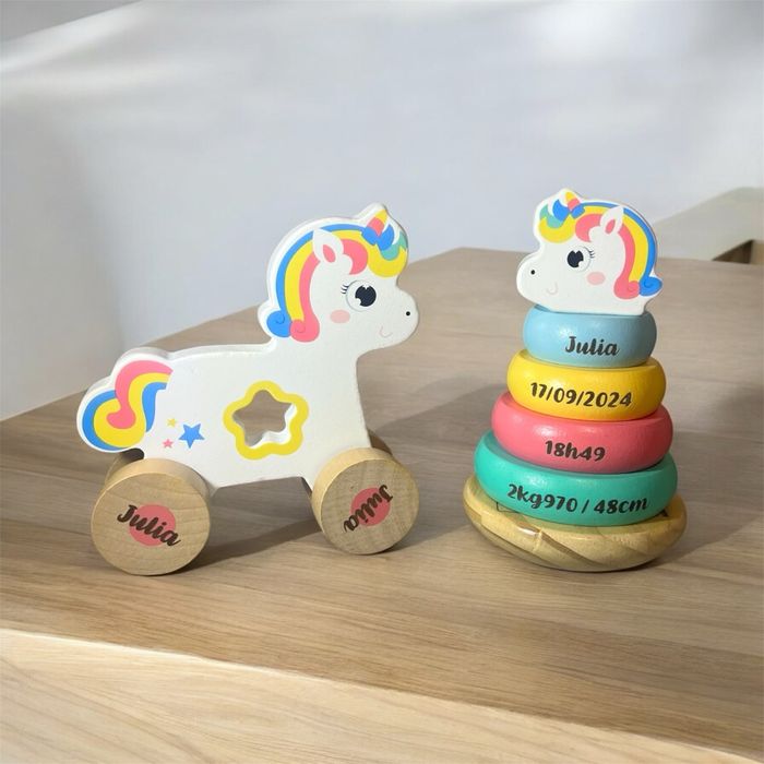 Ensemble de jouet en bois pour bébé personnalisé - photo numéro 8